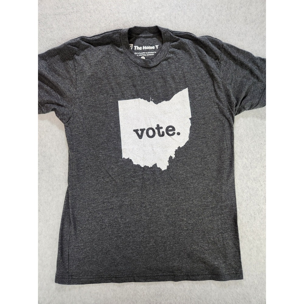 HOME T Ohio State Buckeyes Vote T-shirt‎ Election Campaign Tee Gray Political